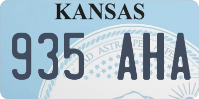KS license plate 935AHA