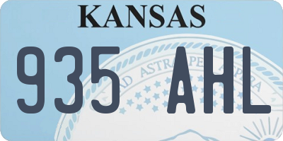 KS license plate 935AHL