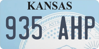 KS license plate 935AHP