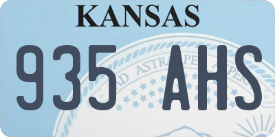 KS license plate 935AHS