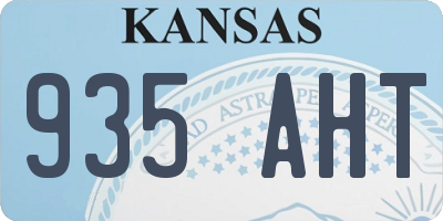 KS license plate 935AHT