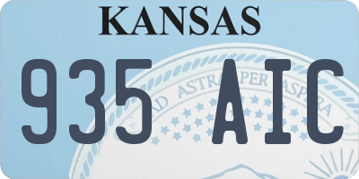 KS license plate 935AIC