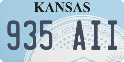 KS license plate 935AII