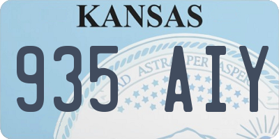 KS license plate 935AIY