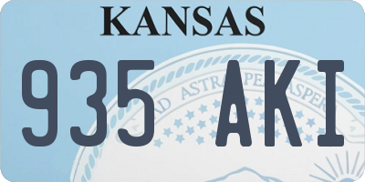 KS license plate 935AKI
