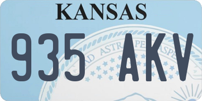 KS license plate 935AKV