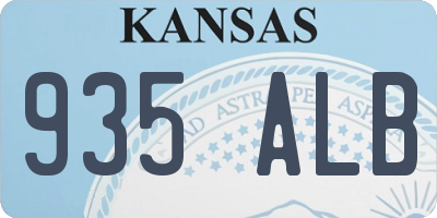 KS license plate 935ALB