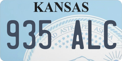 KS license plate 935ALC