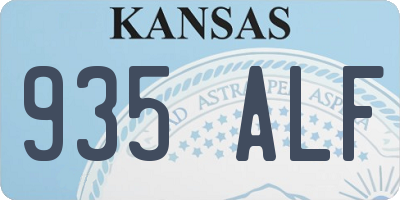 KS license plate 935ALF