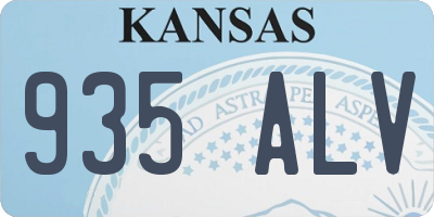 KS license plate 935ALV