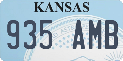 KS license plate 935AMB