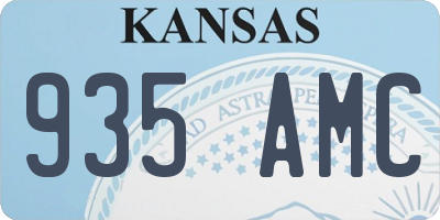 KS license plate 935AMC