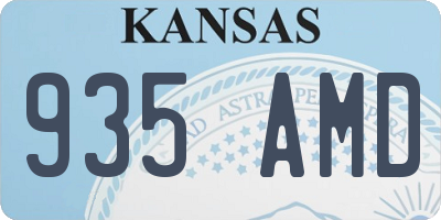 KS license plate 935AMD