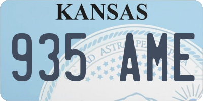 KS license plate 935AME