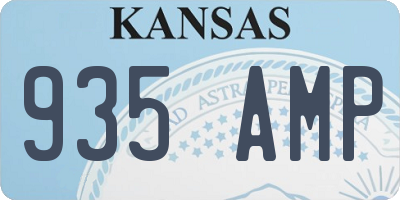 KS license plate 935AMP