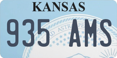 KS license plate 935AMS