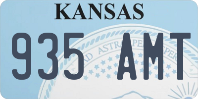 KS license plate 935AMT