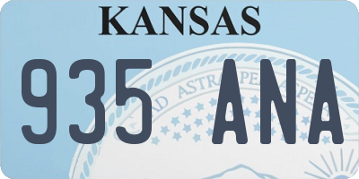 KS license plate 935ANA