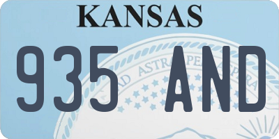 KS license plate 935AND