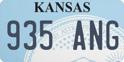 KS license plate 935ANG