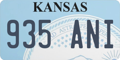 KS license plate 935ANI
