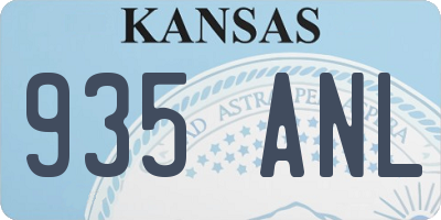 KS license plate 935ANL