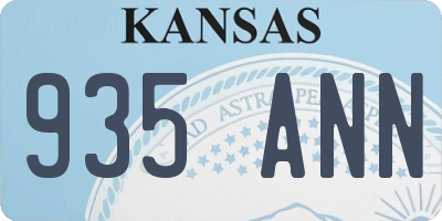 KS license plate 935ANN