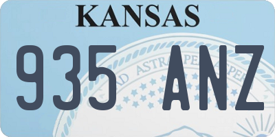 KS license plate 935ANZ