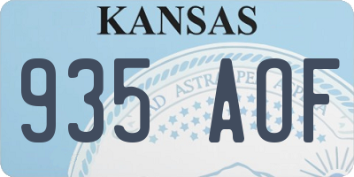 KS license plate 935AOF