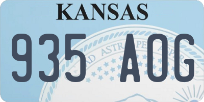 KS license plate 935AOG