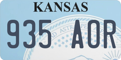 KS license plate 935AOR