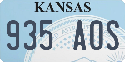 KS license plate 935AOS