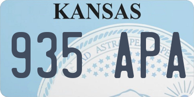KS license plate 935APA