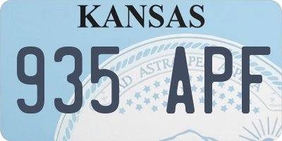 KS license plate 935APF