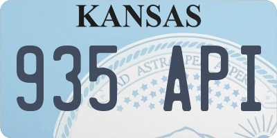 KS license plate 935API