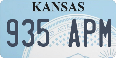 KS license plate 935APM