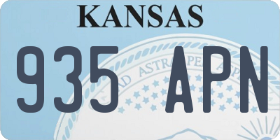 KS license plate 935APN