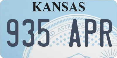 KS license plate 935APR