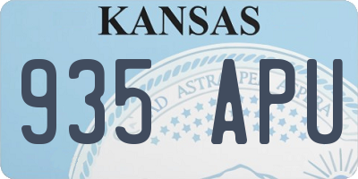 KS license plate 935APU