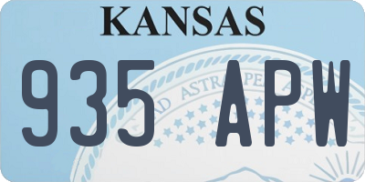 KS license plate 935APW