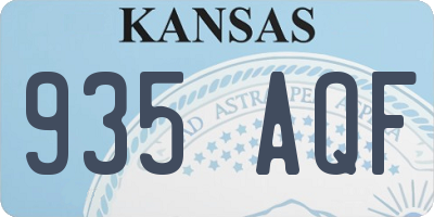 KS license plate 935AQF