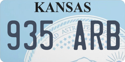 KS license plate 935ARB