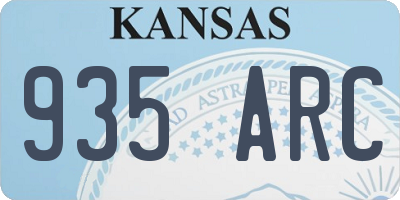 KS license plate 935ARC