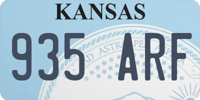 KS license plate 935ARF