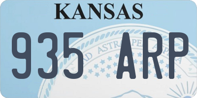 KS license plate 935ARP