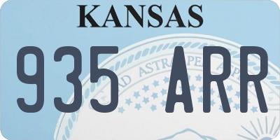 KS license plate 935ARR