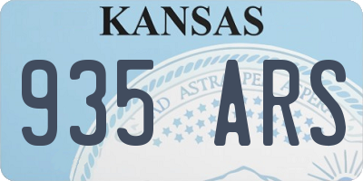 KS license plate 935ARS