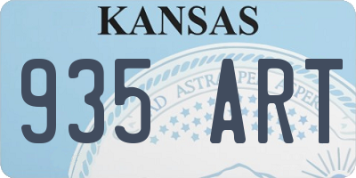 KS license plate 935ART
