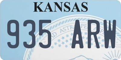 KS license plate 935ARW