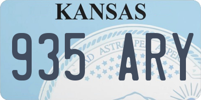 KS license plate 935ARY